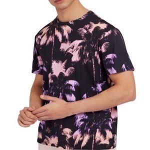 Guess Ombré Palm Tree Print Crewneck Tee